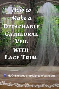 How to Attach Your Veil To a Headpiece 2 How to Make a Detachable Cathedral Veil with Lace Trim