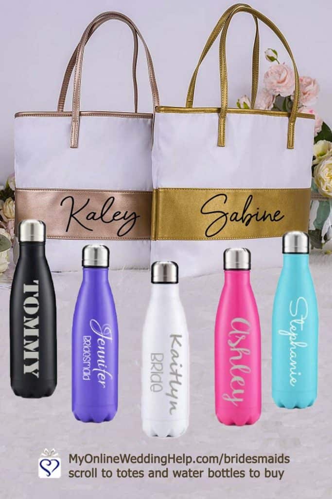 Top Bridesmaid Gift Ideas for 2021 Brides 18 Custom Totes and Water Bottles